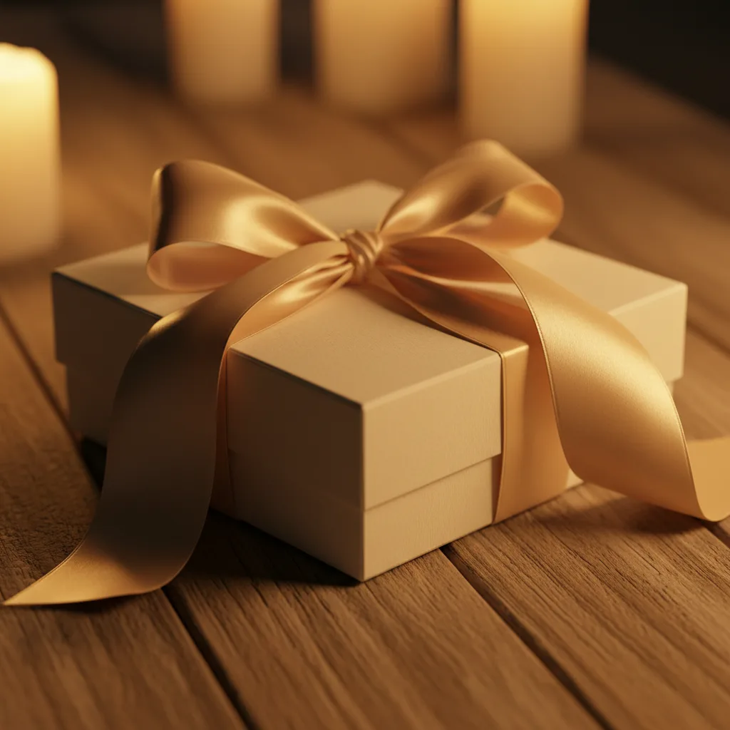 Coffret cadeau de mariage élégant emballé avec ruban
